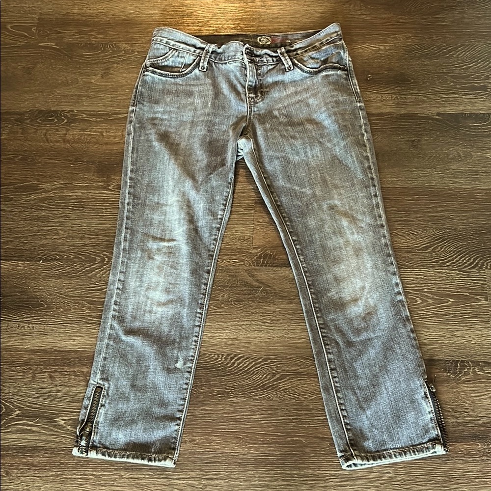 GAP 1969 Gray Denim Jeans with Zipper Details